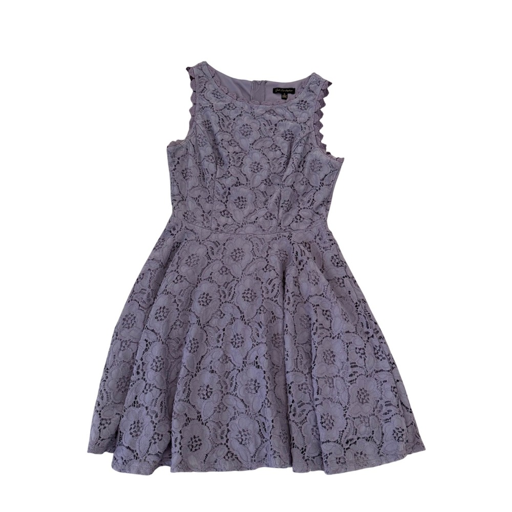 Jodi Kristopher Lavender Floral Lace Skater Dress Sleeveless Purple Size 5